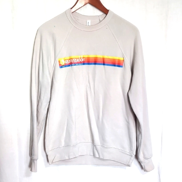 Bella Canvas Beige Rusty Rudder Dewey Beach Crewneck Sweatshirt Size Small - Picture 1 of 5